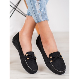 Nio Nio Elegantní semišové mokasíny černý 1