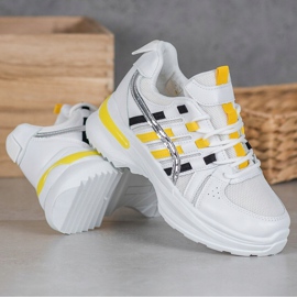 SHELOVET Módní sportovní obuv na platformě bílý 1