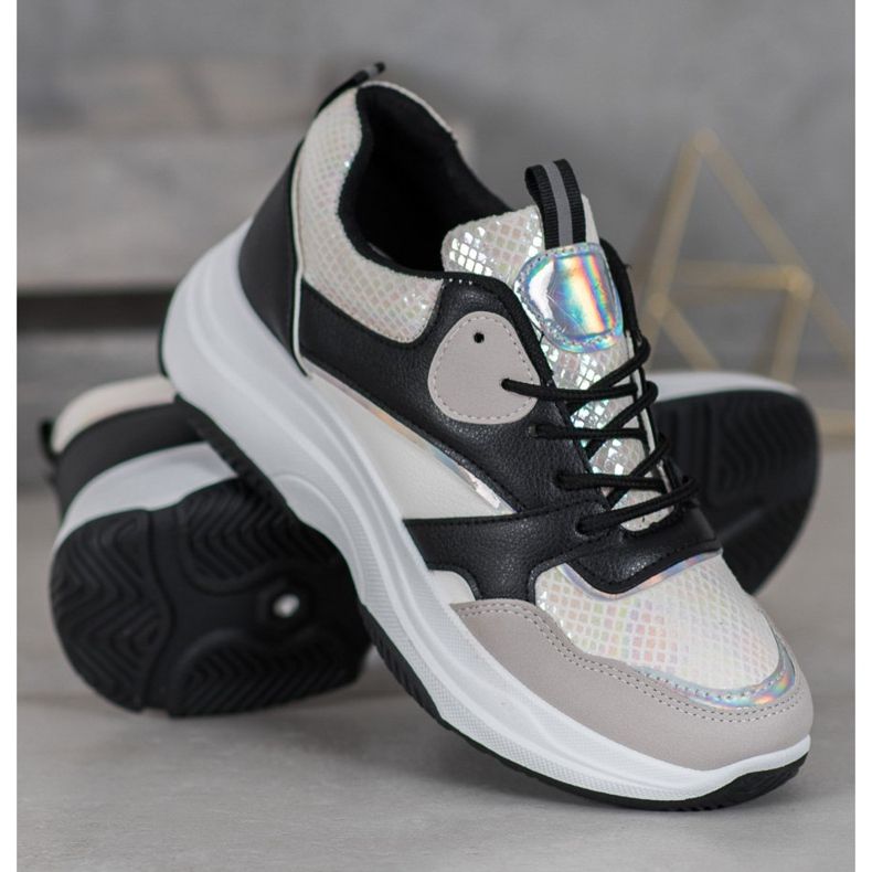 Ideal Shoes Neformální tenisky na platformě černý vícebarevný žluť 2