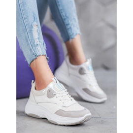Ideal Shoes Neformální tenisky na platformě bílý šedá 3