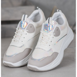 Ideal Shoes Neformální tenisky na platformě bílý šedá 1