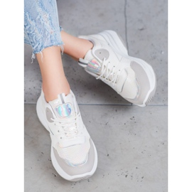 Ideal Shoes Neformální tenisky na platformě bílý šedá 4