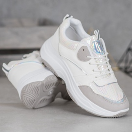 Ideal Shoes Neformální tenisky na platformě bílý šedá 2
