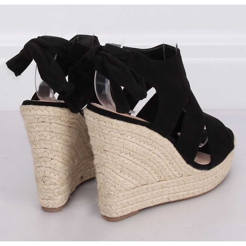 Černé espadrilky na klíncích 77-77 černé černý 1