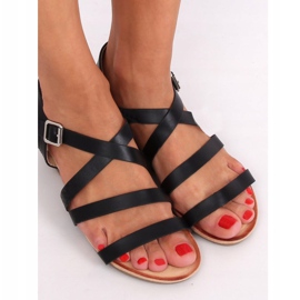 Černé sandály na klínovém podpatku S060064 Black černý 1