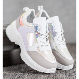 SHELOVET Pohodlné tenisky na platformě bílý vícebarevný 1