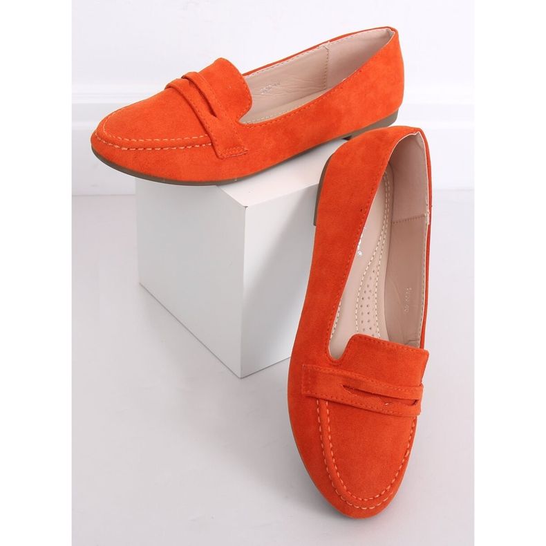 Oranžové dámské mokasíny 3900 Orange pomerančový 1