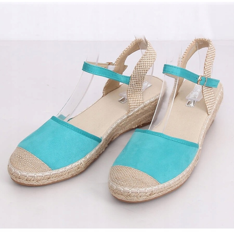 Espadrilky na klíncích máty LLI-3M85 zelené vícebarevný zelený 1