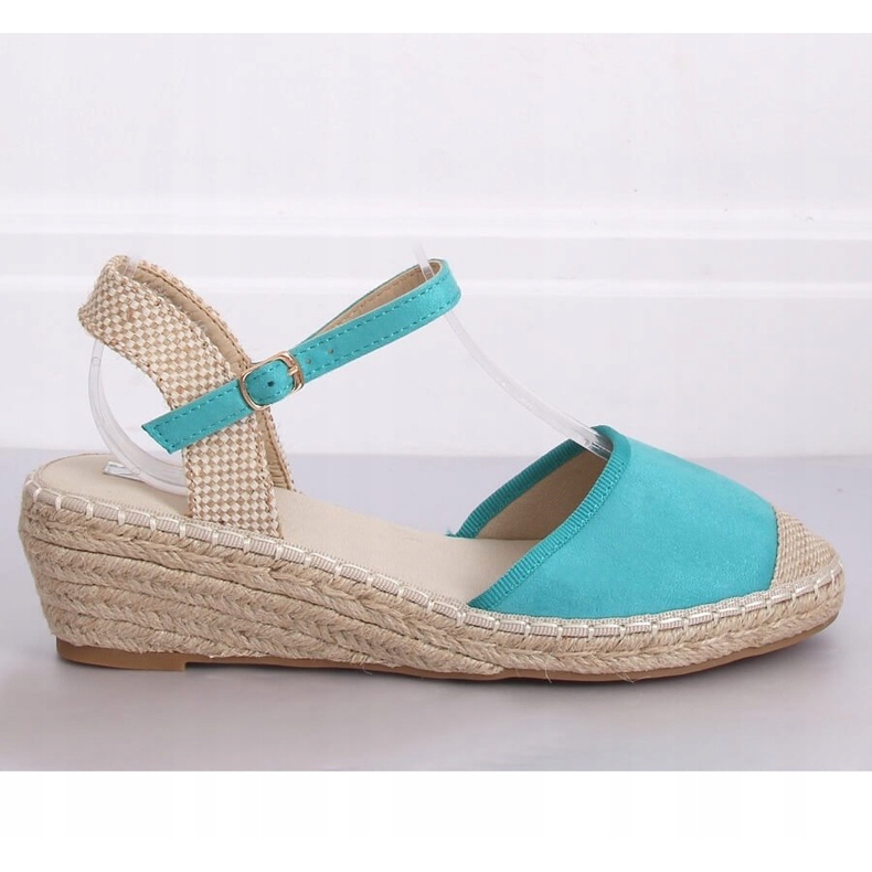Espadrilky na klíncích máty LLI-3M85 zelené vícebarevný zelený 2