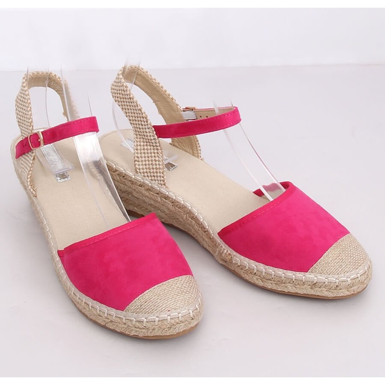 Espadrilky na fuchsiových klínech LLI-3M85 Fuchsia růžový 1