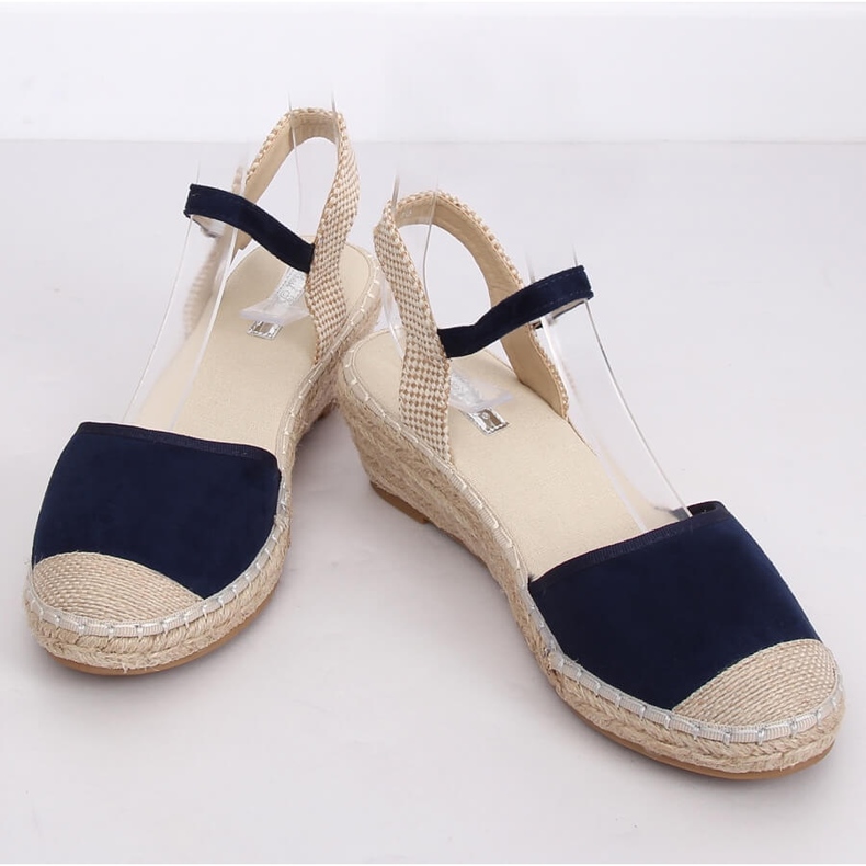 Espadrilky na klínech, tmavě modrá LLI-3M85 modrá námořnická modř 1