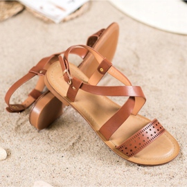 Small Swan Hnědé sandály s eko kůží hnědý 1