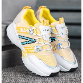Bona Love Mesh tenisky bílý žlutá 2