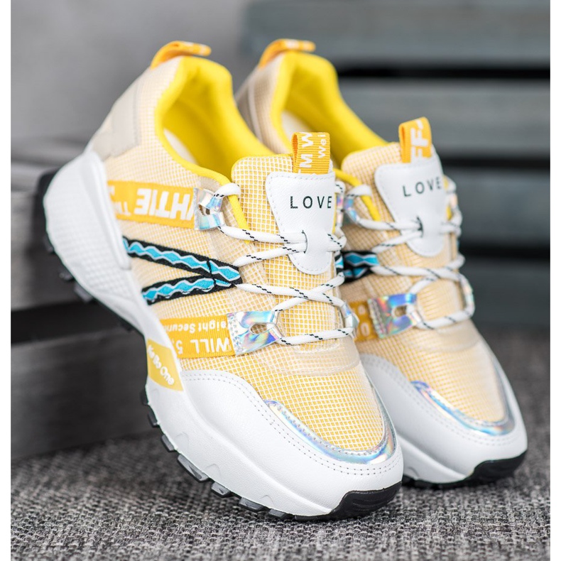 Bona Love Mesh tenisky bílý žlutá 2