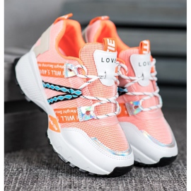 Bona Love Mesh tenisky bílý oranžový 2 Bona Love Mesh tenisky bílý oranžový 2