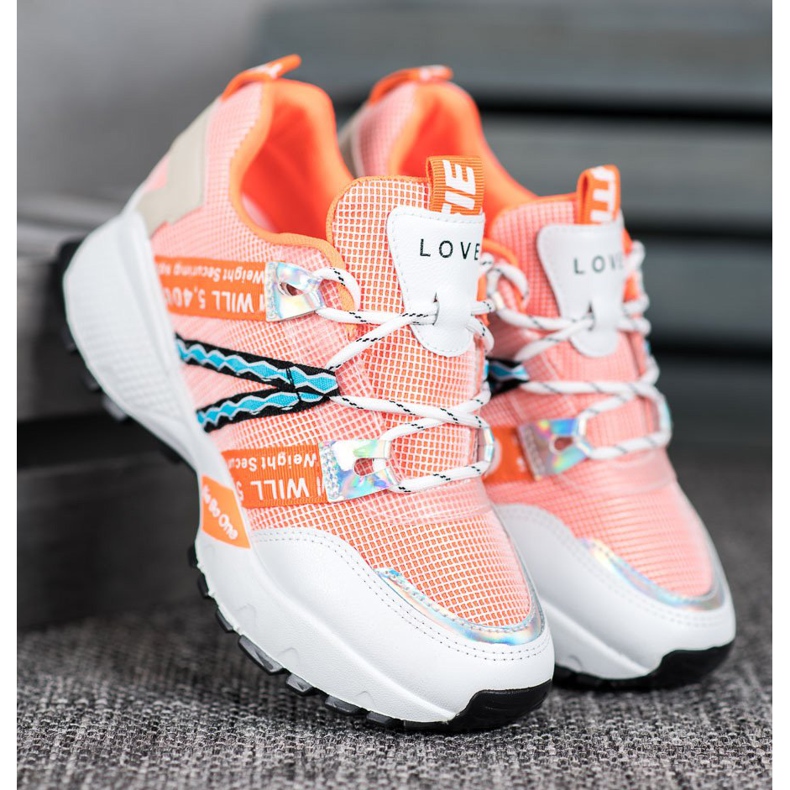 Bona Love Mesh tenisky bílý oranžový 2 Bona Love Mesh tenisky bílý oranžový 2