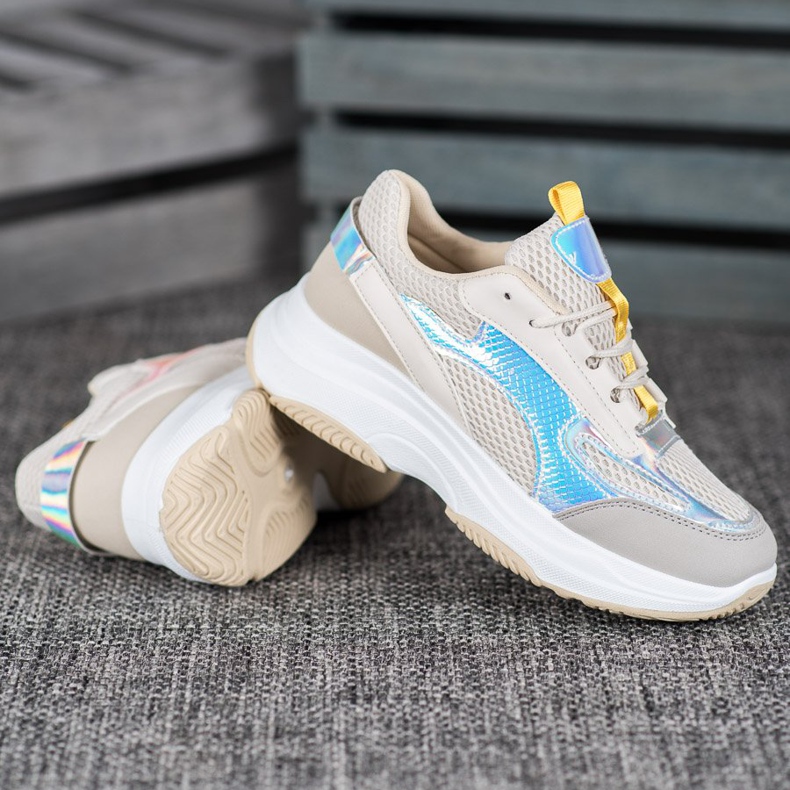 Bona Béžové tenisky se síťovinou bílý šedá vícebarevný 2