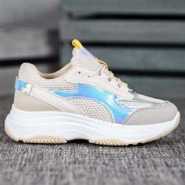 Bona Béžové tenisky se síťovinou bílý šedá vícebarevný 1