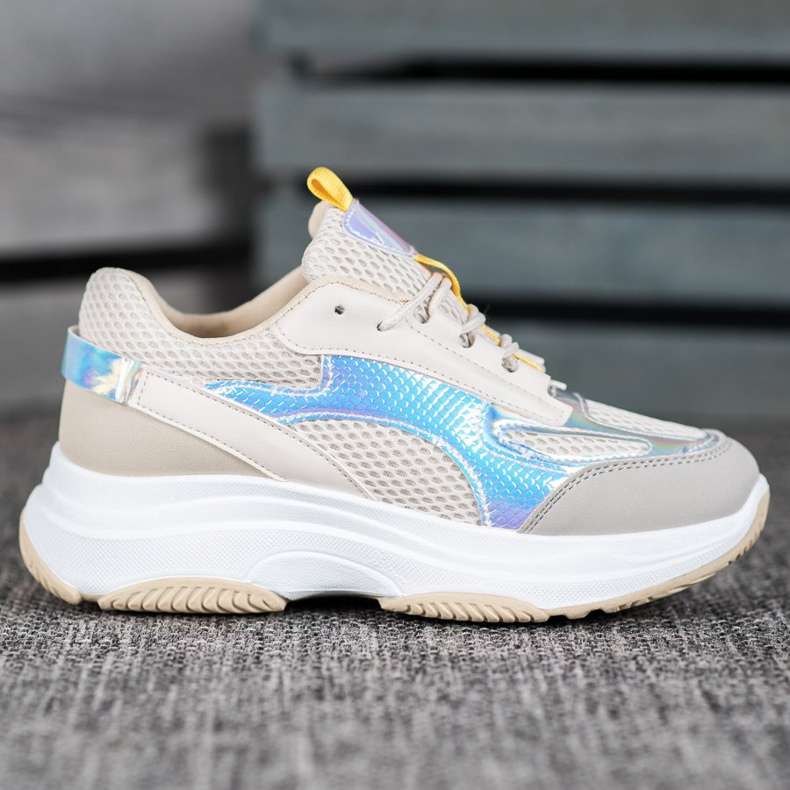 Bona Béžové tenisky se síťovinou bílý šedá vícebarevný 1