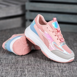 Bona Růžové tenisky se síťovinou modrý růžový šedá 2 Bona Růžové tenisky se síťovinou modrý růžový šedá 2