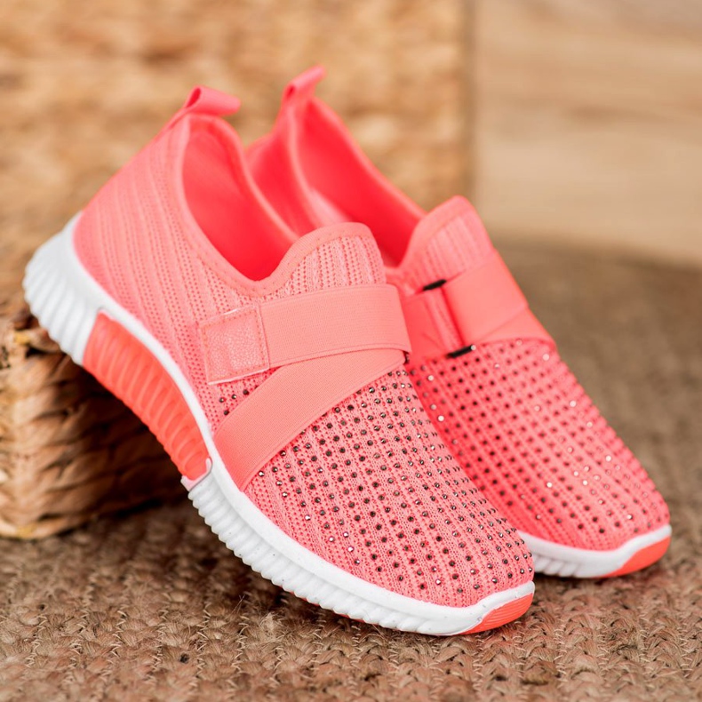 SHELOVET Růžové slipony s krystaly vícebarevný růžový 1 SHELOVET Růžové slipony s krystaly vícebarevný růžový 1