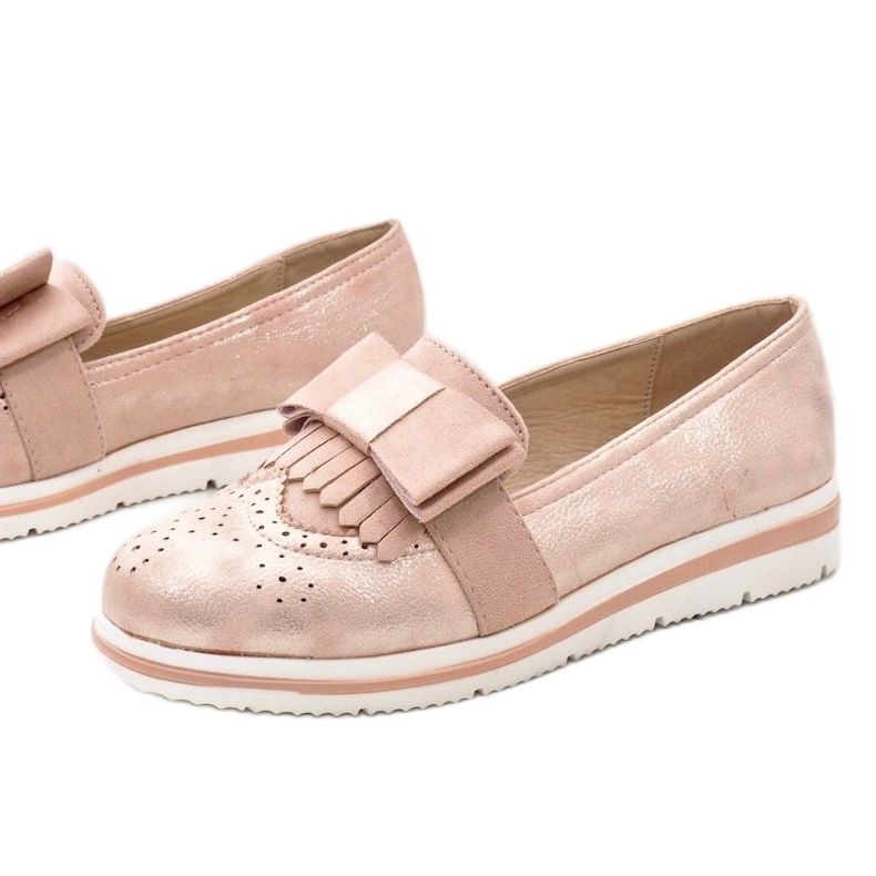 Růžové matné boty na klínku YT-8 růžový 1