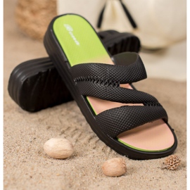 Bona Pohodlné černé pantofle černý 1