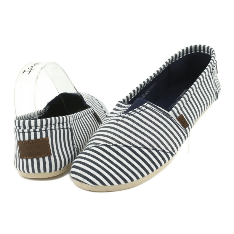 Wishot Pohodlné, módní pruhované tenisky 32-065, bílo-modré bílý 3