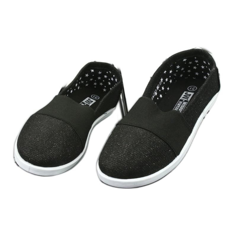 Wishot Dívčí lesklé černé a nedbalé tenisky 44-053 černá 3