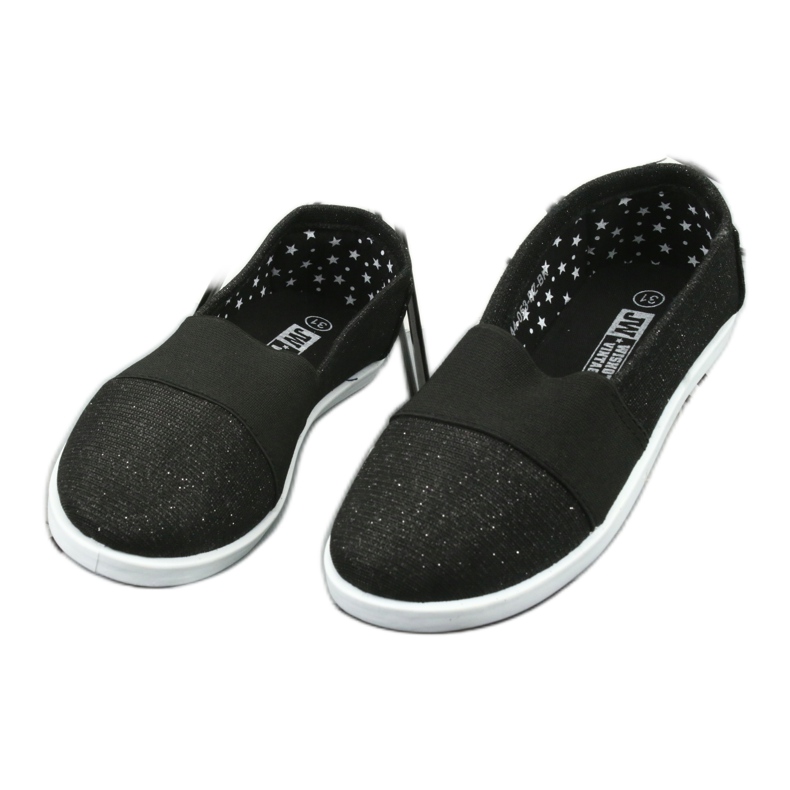 Wishot Dívčí lesklé černé a nedbalé tenisky 44-053 černá 2