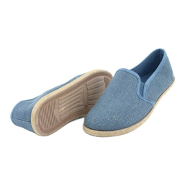 Wishot Dámské espadrilky se třpytkami 32-187 modré modrý 4