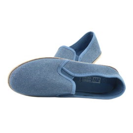 Wishot Dámské espadrilky se třpytkami 32-187 modré modrý 5