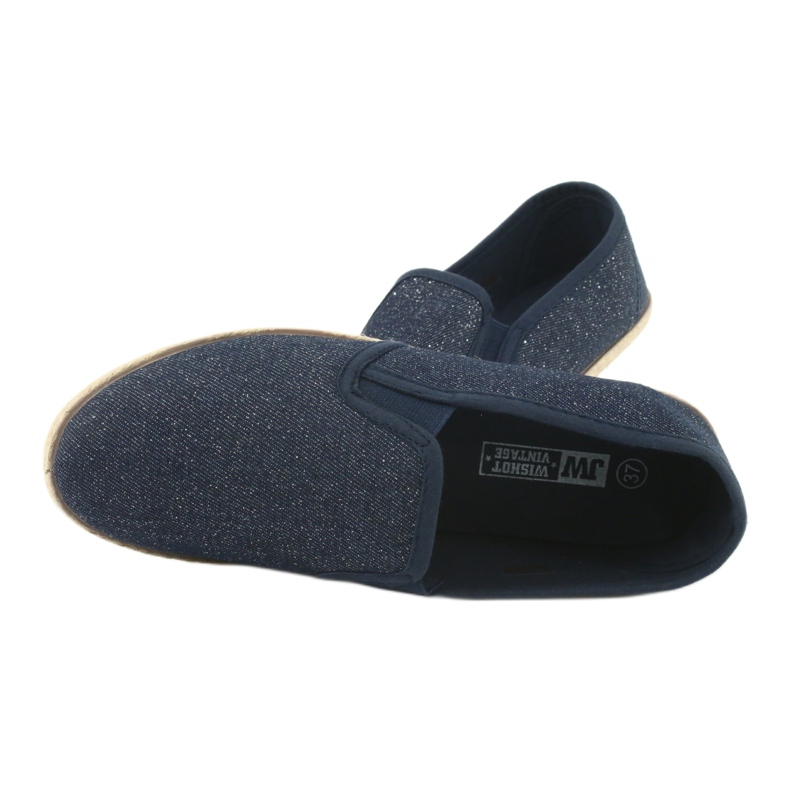 Wishot Dámské espadrilky se třpytkami 32-187 tmavě modrá modrý 5