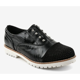 Černé nazouvací boty s cvočky GF-FD9 černá 1