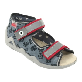 Befado žluté dětské boty 350P009 červené šedá 1