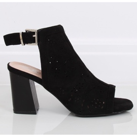 Černé lodičky s otevřenou špičkou 3015 Black černý 2