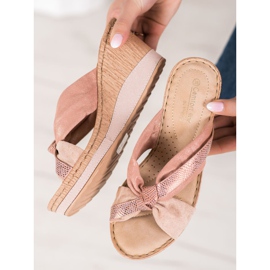 Klínové sandály VINCEZA růžový 1