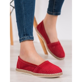 Filippo Espadrilky z červené kůže červený 2