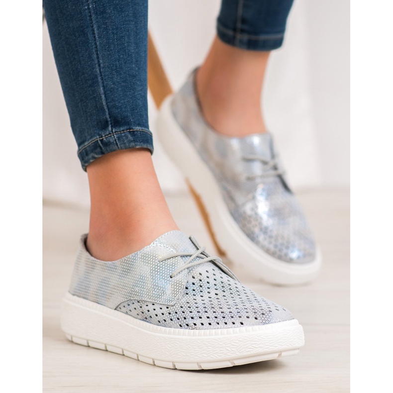 Goodin Lehké kožené boty šedá 1