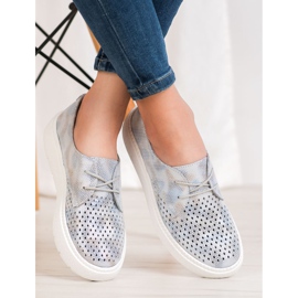 Goodin Lehké kožené boty šedá 2