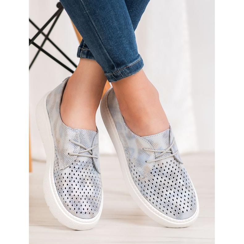 Goodin Lehké kožené boty šedá 2