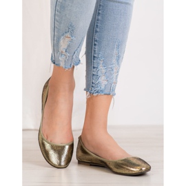 SHELOVET Lesklé balerínky zlatý 1