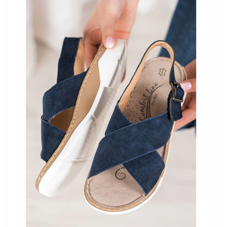 Filippo Kožené Sandály Na Platformě modrý 1