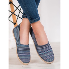 McKey Pruhované espadrilky hnědý námořnická modř modrý zelený 1