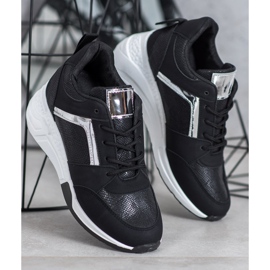 SHELOVET Klínové tenisky černý 1