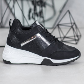 SHELOVET Klínové tenisky černá 2