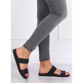 Černé pantofle CK66P Černé s gumovými pásky černá 2 Černé pantofle CK66P Černé s gumovými pásky černá 2