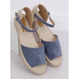 BB28P Modré broušené espadrilky hnědý modrý 2
