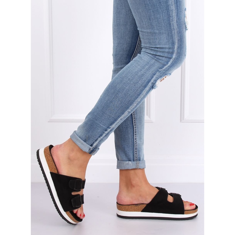 Černé pantofle scholki SS115P černé černý 1