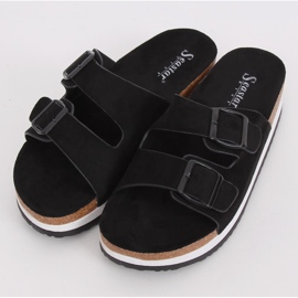 Černé pantofle scholki SS115P černé černý 2